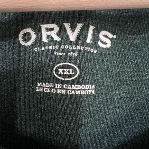 Orvis T-Shirt Mens 2XL Long Sleeve Raglan Green Black Crew Neck Embroidered Logo - Picture 3 of 9